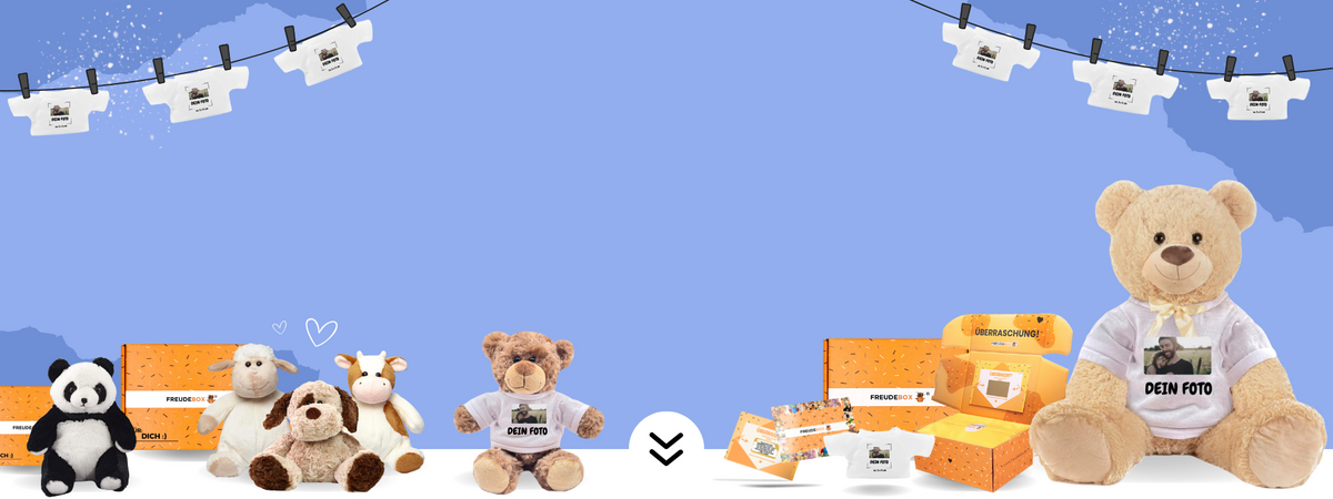 FREUDEBOX Geschenkboxen mit Kuscheltier und Grußkarten